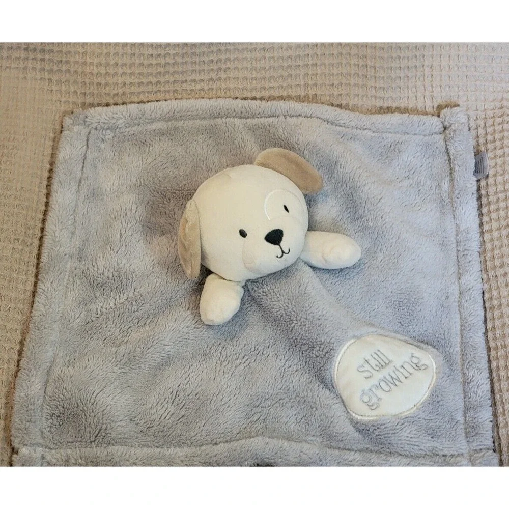 Baby Gear Tan Puppy Dog Still Growing Lovey Grey Soft Security Blanket